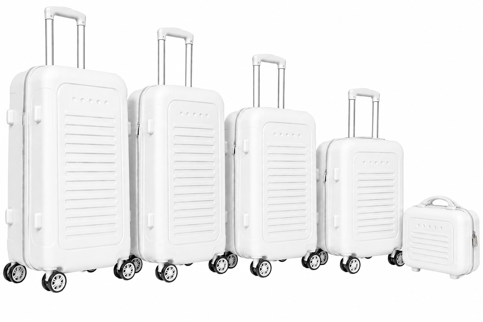 (image for) T-HC-716 SET OF 5 White Premium Hard Shell Suitcases